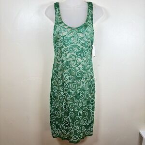 Alexia Admor Mini Dress Sz M‎ Emerald Green Nude Lace Overlay Sequins Fairy NWT